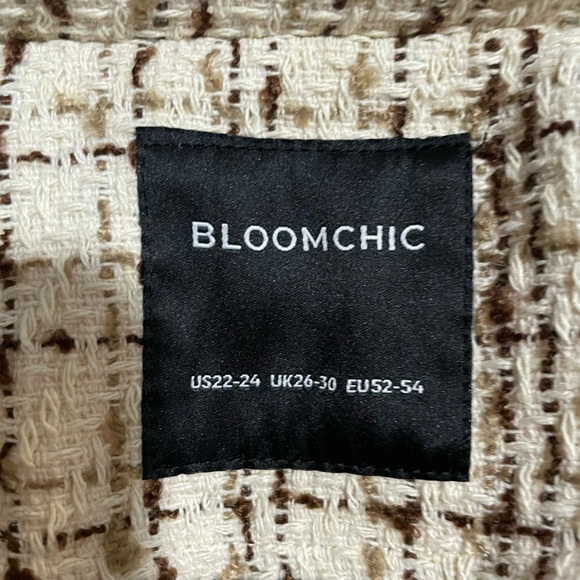 BloomChic NEW NWT Gingham Suit Collar Flap Pocket Blazer Women’s US 22-24 - Picture 4 of 8